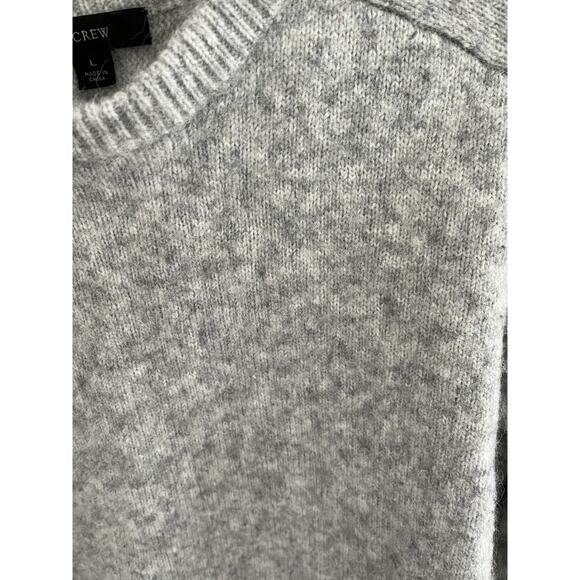 J Crew Reimagined By Womens L Light Gray Cropped Crewneck Sweater Pullover - Picture 4 of 6